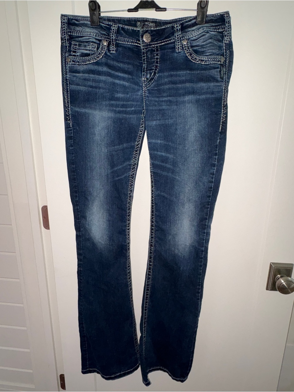 Silver Jeans Suki low boot jeans sz 30/35 VGUC